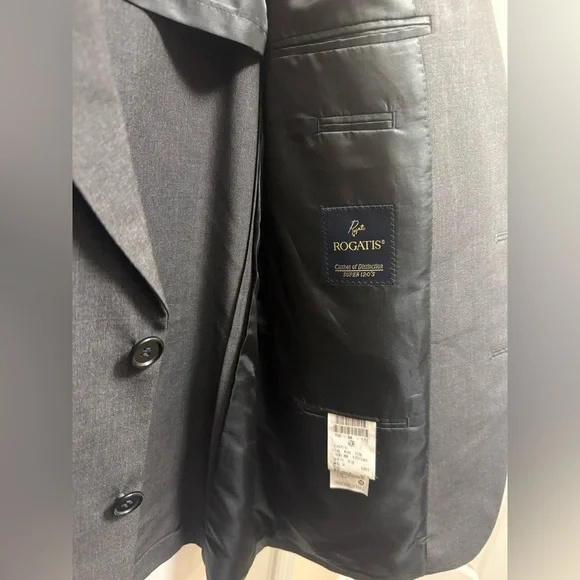 Rogatis Loro Piana Super 120s Gray Wool Blazer Size 40R Luxury Italian